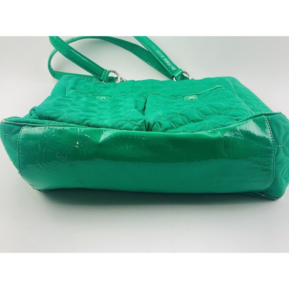 Vera Bradley Shoulder Bag Satchel Large Multi Compartment Green Solid Wedding Ri - Picture 4 of 14